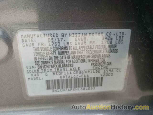 NISSAN VERSA S, 3N1CN7APXHL886283