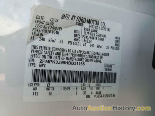 FORD EDGE SEL, 2FMPK3J99HBB31165