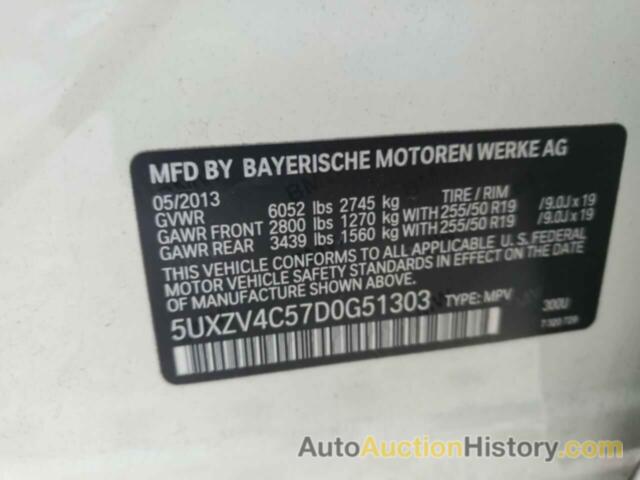 BMW X5 XDRIVE35I, 5UXZV4C57D0G51303