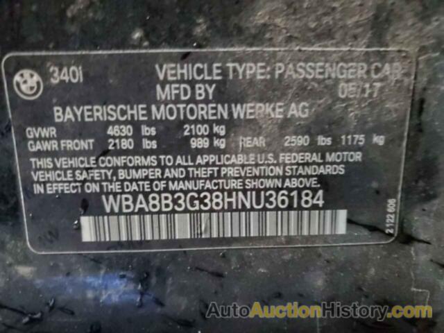 BMW 3 SERIES I, WBA8B3G38HNU36184