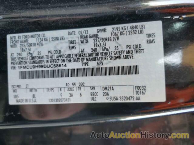 FORD ESCAPE SEL, 1FMCU9H99DUC68614