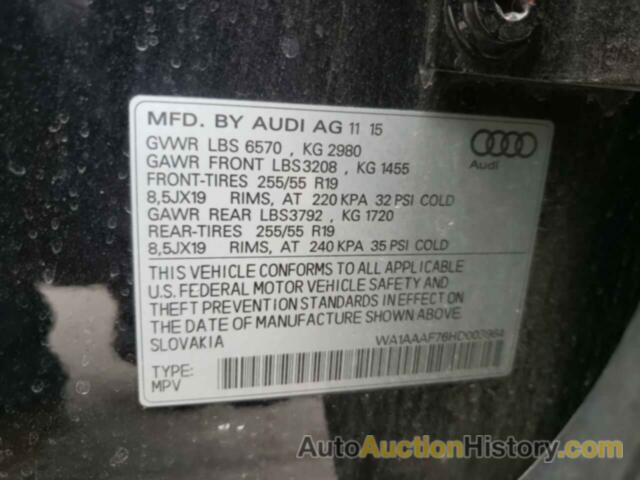 AUDI Q7 PREMIUM, WA1AAAF76HD003964