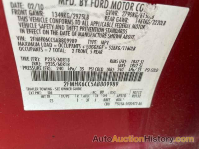 FORD FLEX SEL, 2FMHK6CC5ABB09989