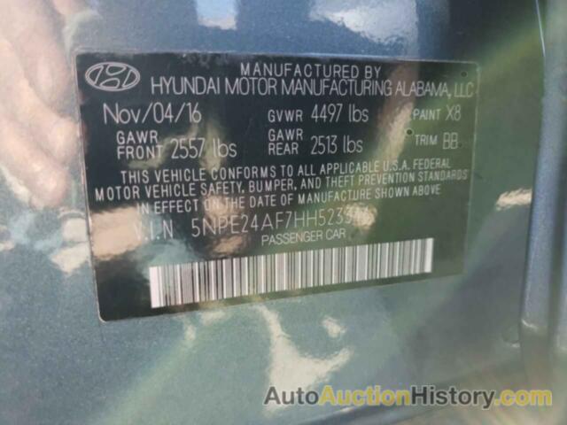 HYUNDAI SONATA SE, 5NPE24AF7HH523346