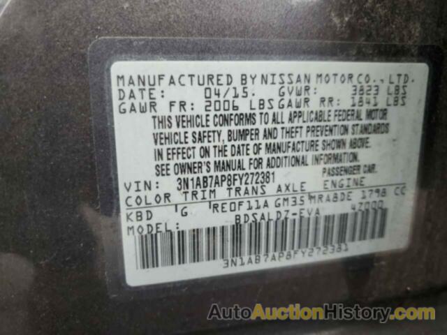 NISSAN SENTRA S, 3N1AB7AP8FY272381