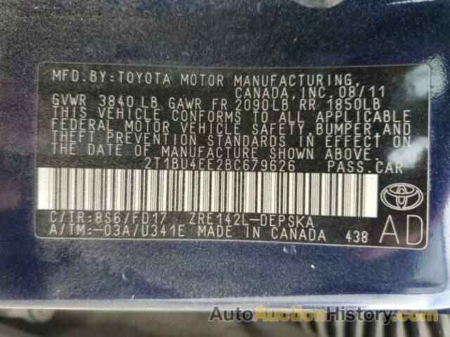 TOYOTA COROLLA BASE, 2T1BU4EE2BC679626