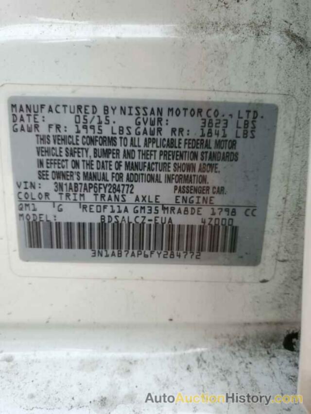 NISSAN SENTRA S, 3N1AB7AP6FY284772