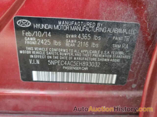 HYUNDAI SONATA SE, 5NPEC4AC5EH893032