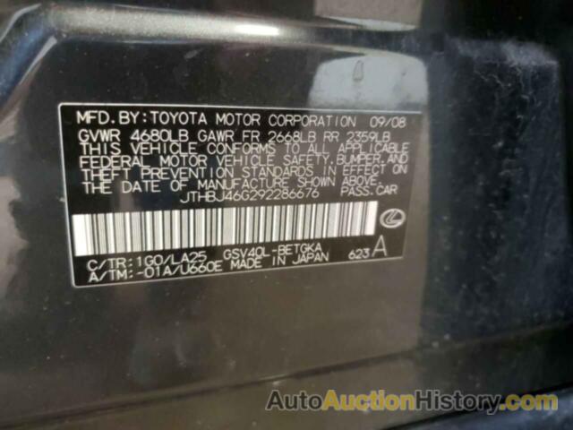 LEXUS ES350 350, JTHBJ46G292286676