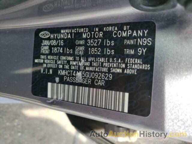 HYUNDAI ACCENT SE, KMHCT4AE5GU092629