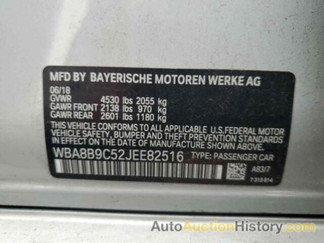 BMW 3 SERIES I, WBA8B9C52JEE82516