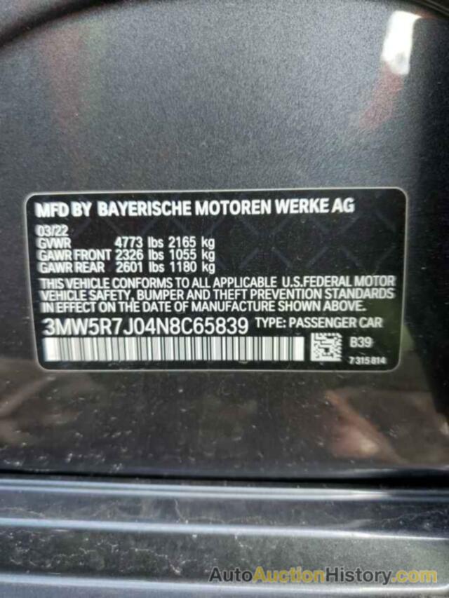 BMW 3 SERIES, 3MW5R7J04N8C65839