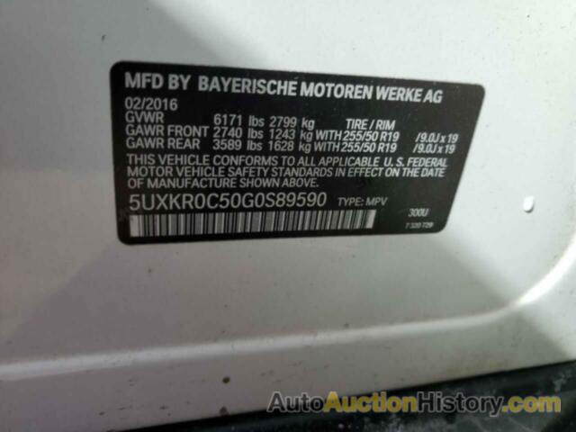 BMW X5 XDRIVE35I, 5UXKR0C50G0S89590