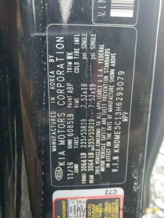 KIA SEDONA SXL, KNDME5C13H6293079