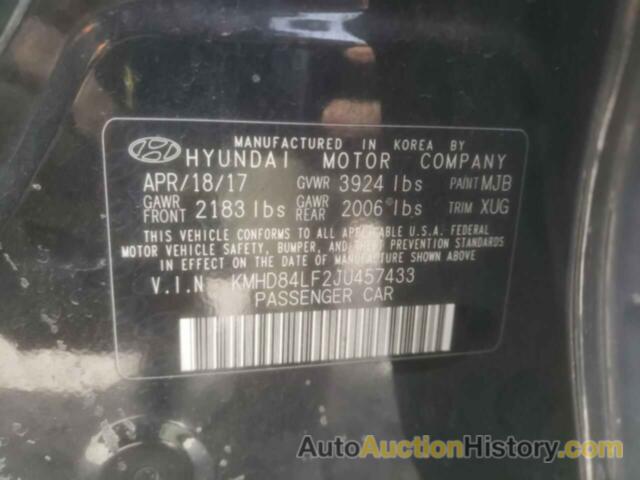 HYUNDAI ELANTRA SEL, KMHD84LF2JU457433