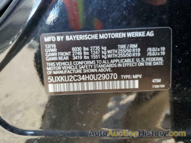 BMW X6 XDRIVE35I, 5UXKU2C34H0U29070