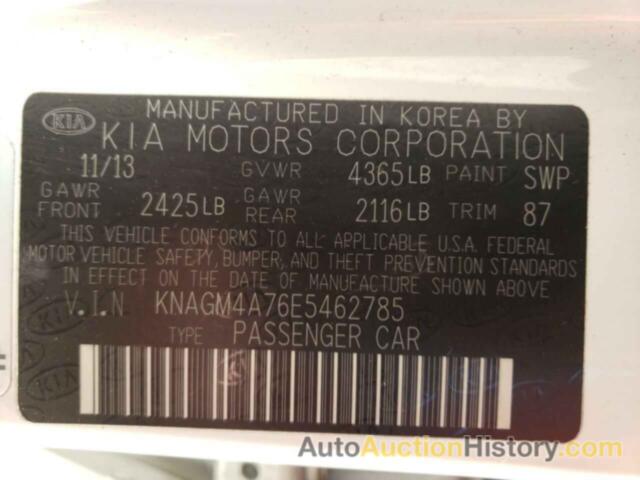 KIA OPTIMA LX, KNAGM4A76E5462785