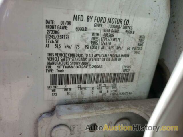 FORD F350 SUPER DUTY, 1FTWW33R28ED25963