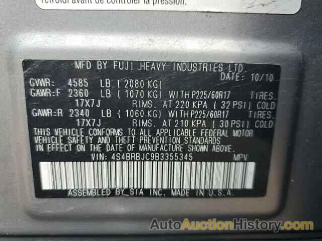 SUBARU OUTBACK 2.5I LIMITED, 4S4BRBJC9B3355345