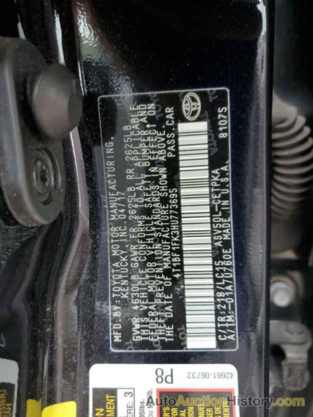 TOYOTA CAMRY LE, 4T1BF1FK3HU773695