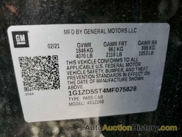 CHEVROLET MALIBU LT, 1G1ZD5ST4MF075828