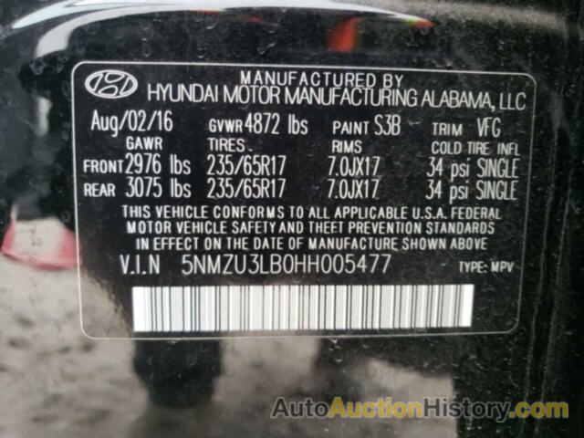 HYUNDAI SANTA FE, 5NMZU3LB0HH005477