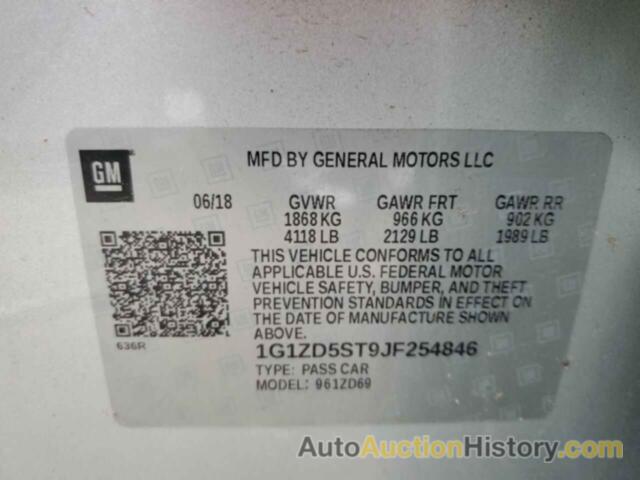 CHEVROLET MALIBU LT, 1G1ZD5ST9JF254846