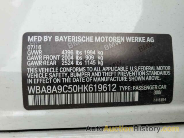 BMW 3 SERIES I, WBA8A9C50HK619612