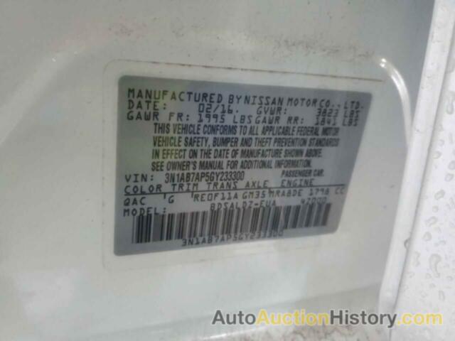 NISSAN SENTRA S, 3N1AB7AP5GY233300