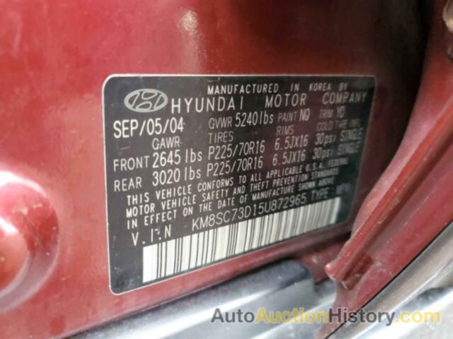 HYUNDAI SANTA FE GLS, KM8SC73D15U872965