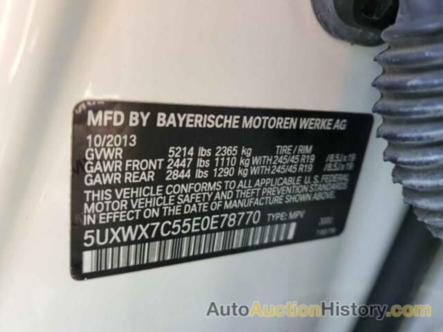 BMW X3 XDRIVE35I, 5UXWX7C55E0E78770