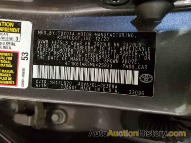 TOYOTA CAMRY XSE, 4T1K61AK5MU425933