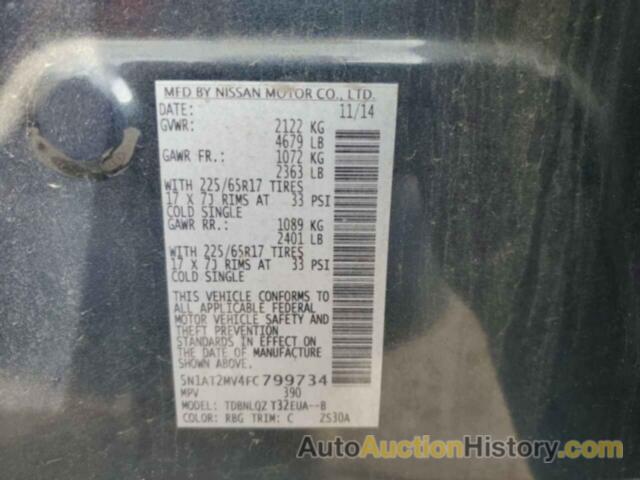 NISSAN ROGUE S, 5N1AT2MV4FC799734