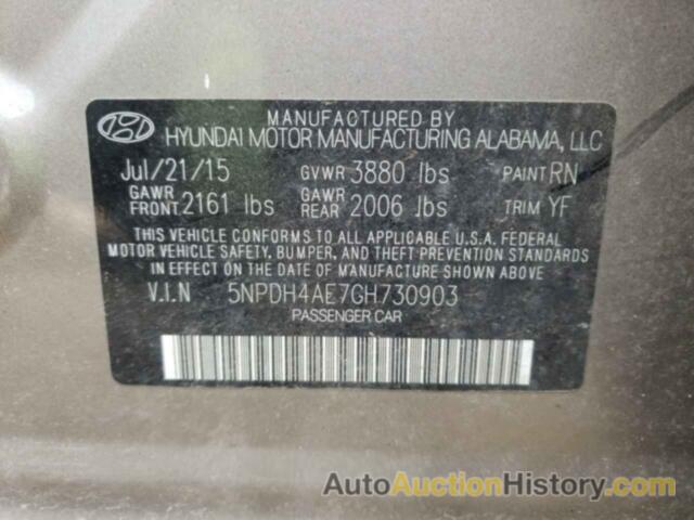 HYUNDAI ELANTRA SE, 5NPDH4AE7GH730903