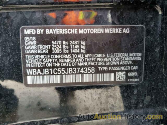 BMW 5 SERIES, WBAJB1C55JB374358