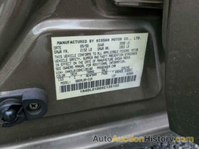 NISSAN ALTIMA XE, 1N4DL01D0XC135102