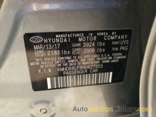 HYUNDAI ELANTRA SE, KMHD84LF9HU427355