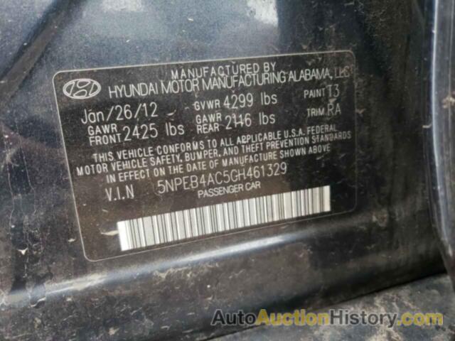 HYUNDAI SONATA GLS, 5NPEB4AC5CH461329