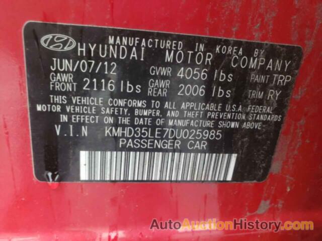 HYUNDAI ELANTRA, KMHD35LE7DU025985