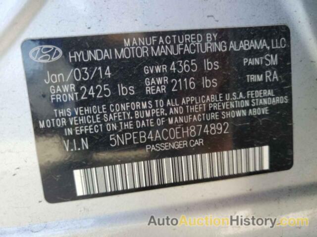 HYUNDAI SONATA GLS, 5NPEB4AC0EH874892