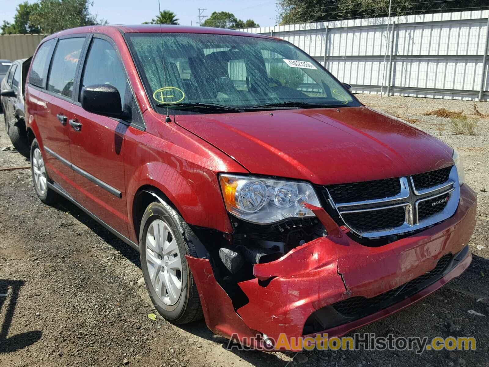 2014 DODGE GRAND CARAVAN SE, 2C4RDGBG9ER458082