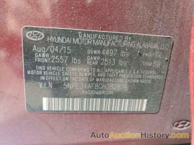 HYUNDAI SONATA SPORT, 5NPE34AF8GH282876