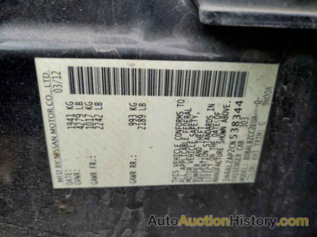 NISSAN ALTIMA BASE, 1N4AL2AP2CN538344