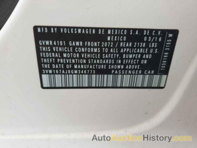 VOLKSWAGEN JETTA S, 3VW167AJ8GM346773