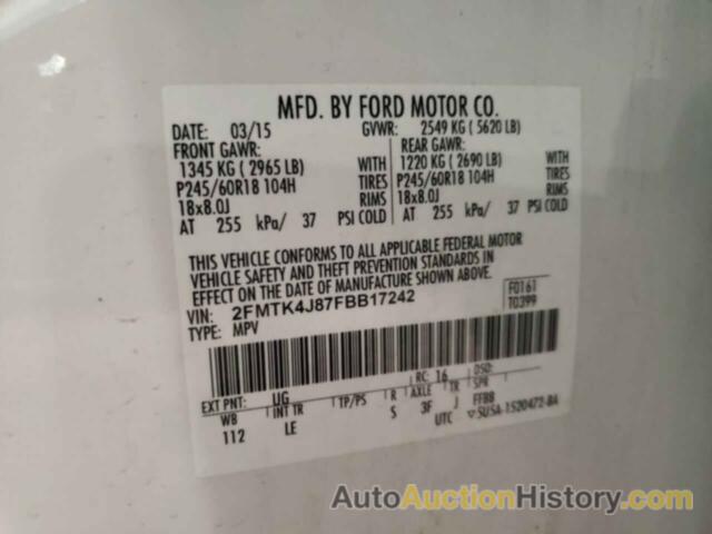 FORD EDGE SEL, 2FMTK4J87FBB17242