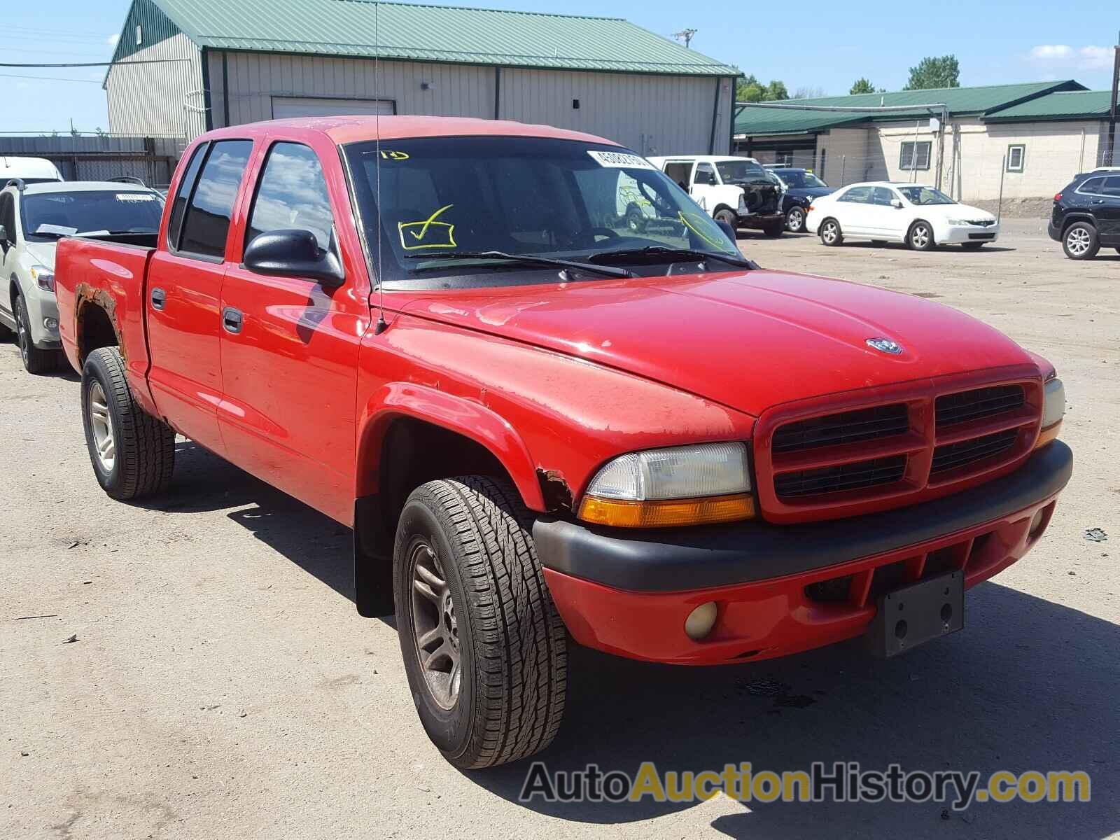 2002 DODGE DAKOTA QUAD SPORT, 1B7HG38N62S581253