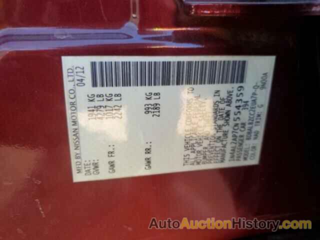 NISSAN ALTIMA BASE, 1N4AL2AP7CN554359