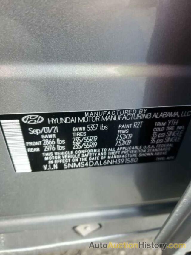 HYUNDAI SANTA FE LIMITED, 5NMS4DAL6NH391580