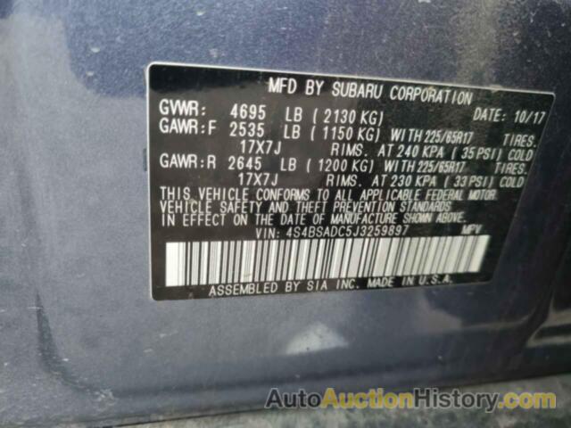 SUBARU OUTBACK 2.5I PREMIUM, 4S4BSADC5J3259897