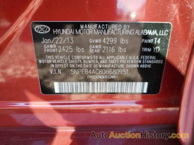 HYUNDAI SONATA GLS, 5NPEB4AC8DH680951